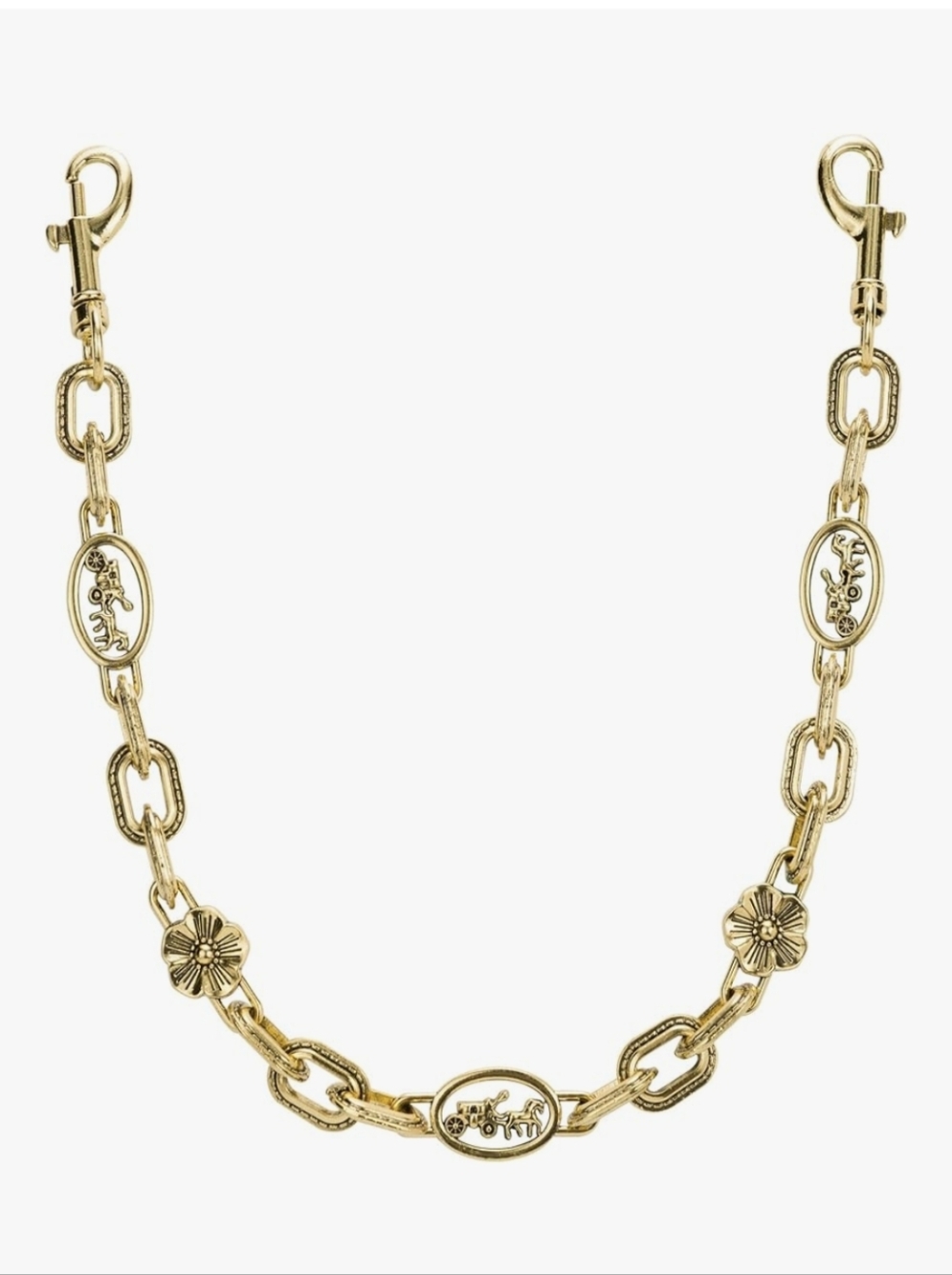 Horse & Buggy Floral Gold Chain Strap